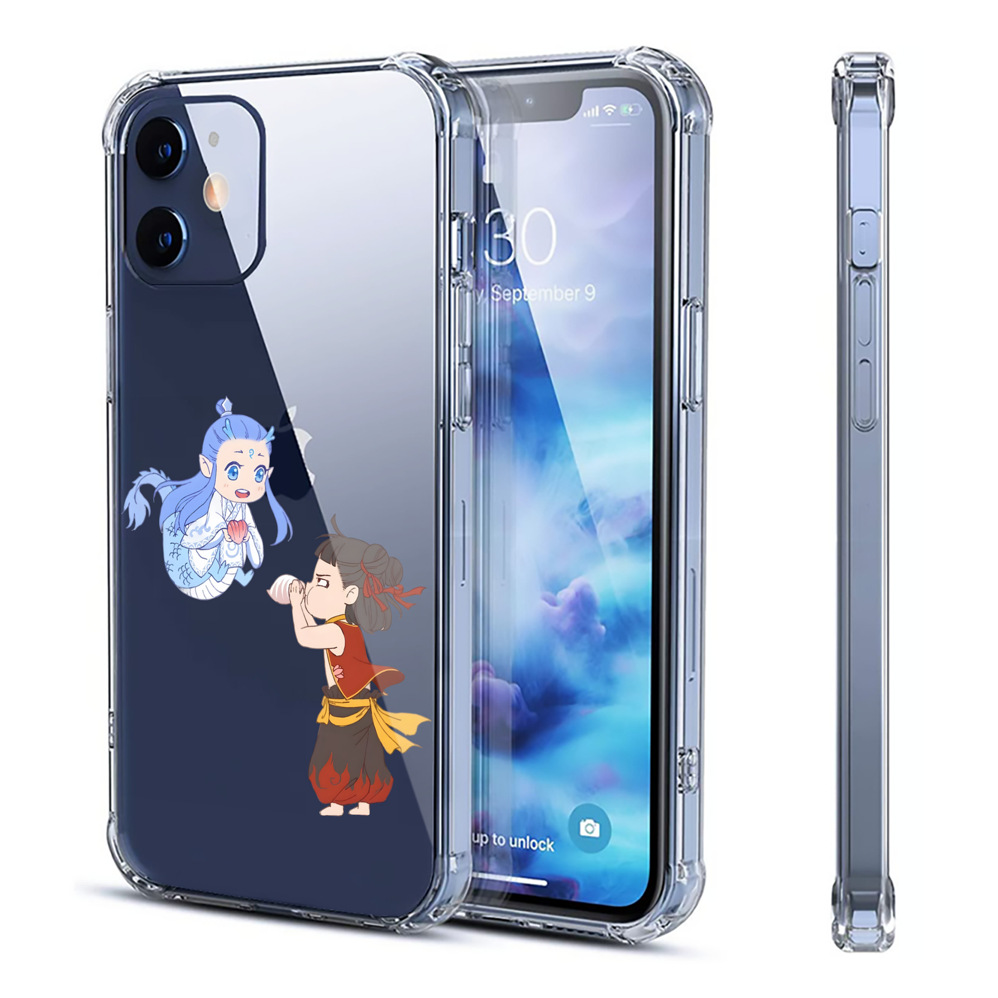 （画像用） Ne Zha 2 ナタ 魔童の大暴れ 【iPhone 12シリーズ対応】透明スマホケース（クリアソフトケース）